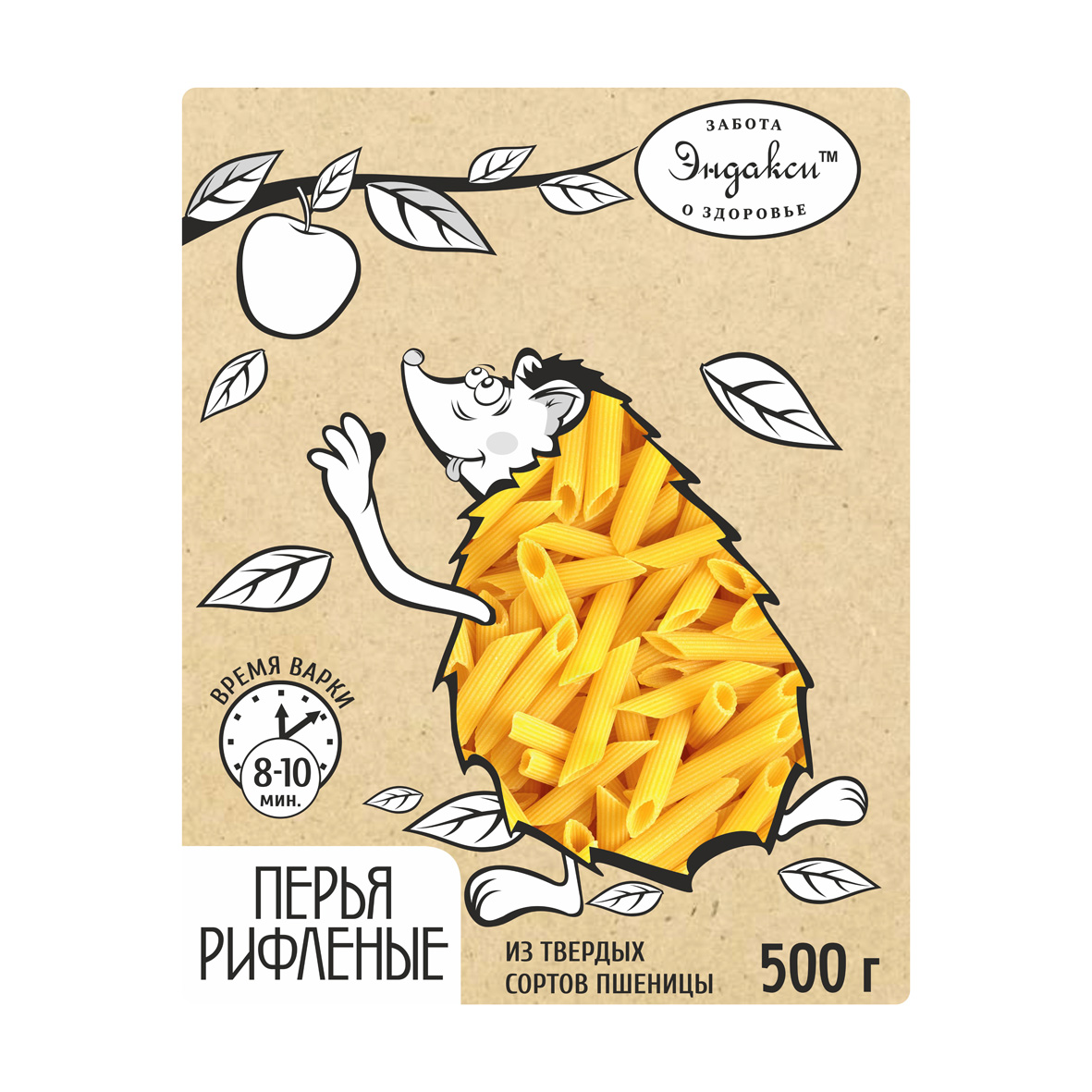 Макаронные изделия Перья рифленые «Эндакси» 500г