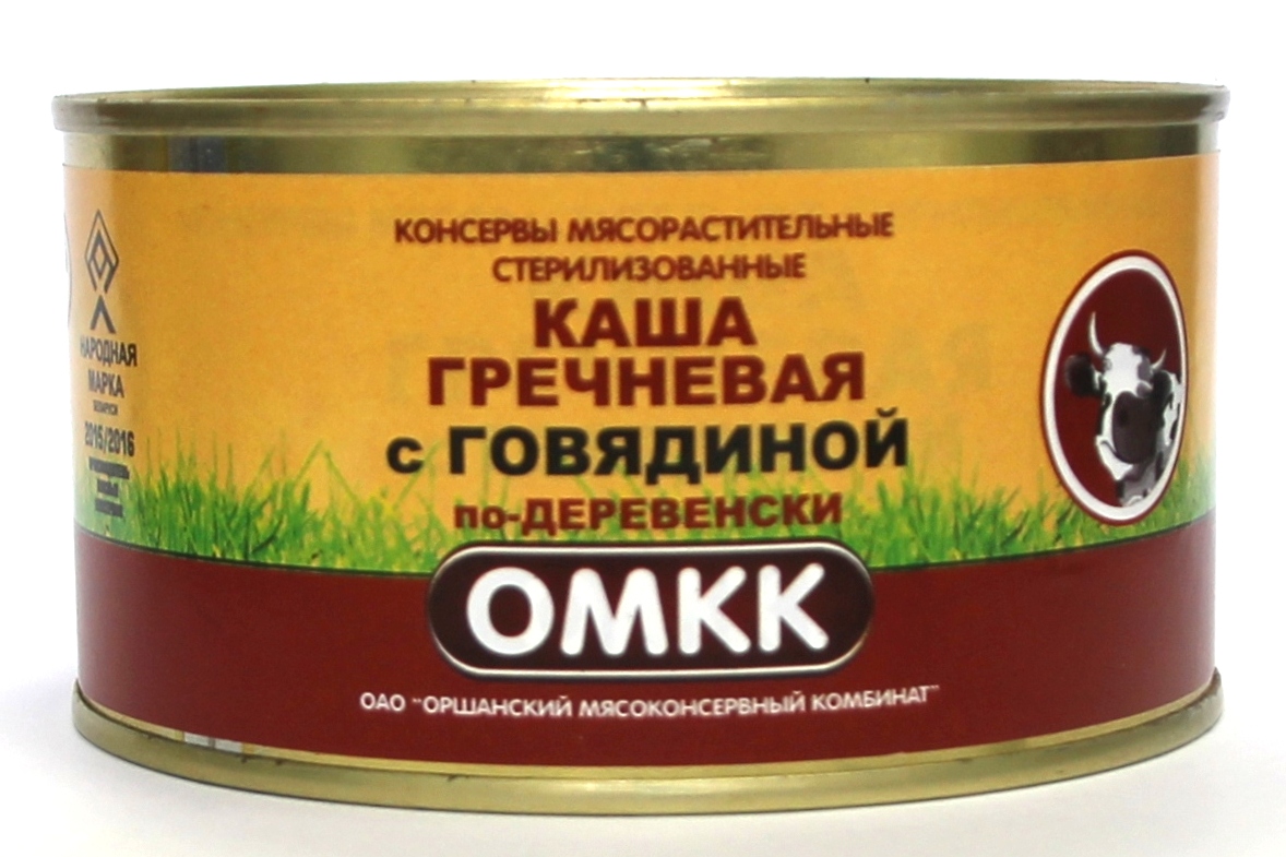 Каша гречневая с говядиной по - деревенски ж/б, 325г -ОМКК