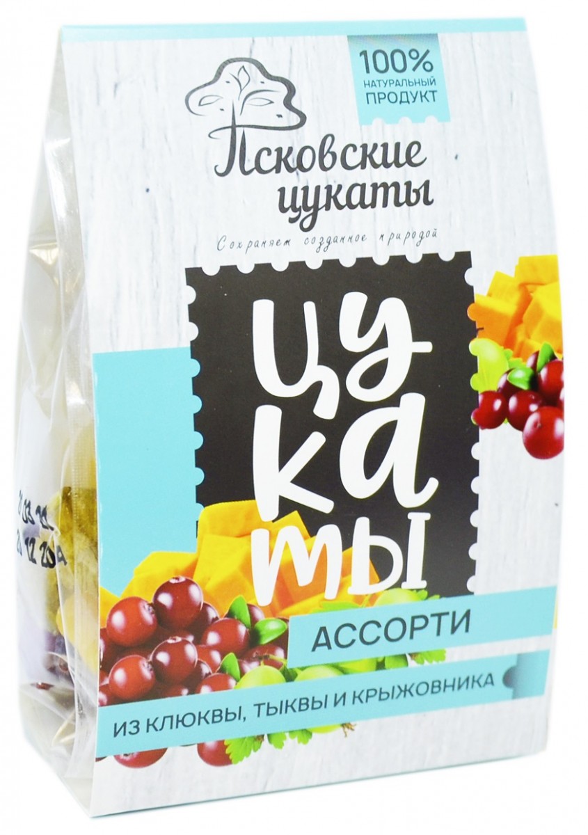 Цукаты ассорти (крыжовник, тыква и клюква) 80 г