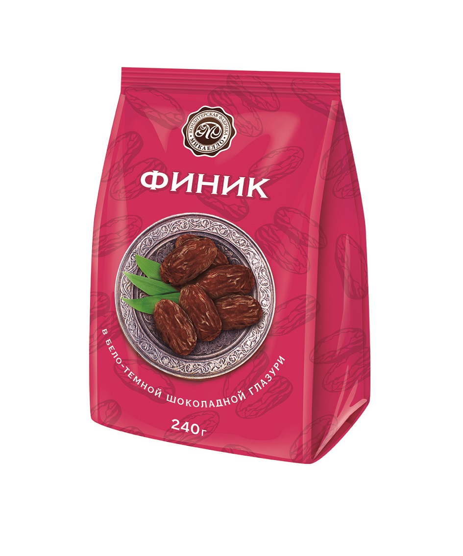 Конфеты финик в бело-темной шоколадной глазури 240 гр.