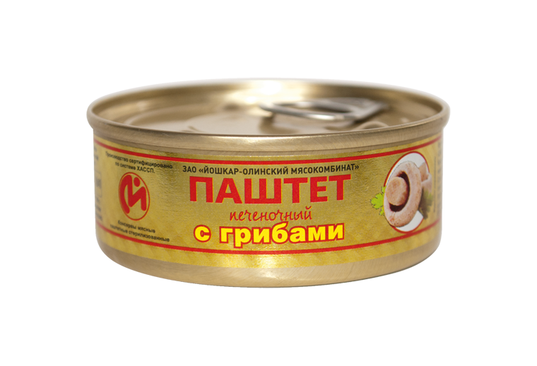 Паштет печеночный с грибами №1 с ключом 100г