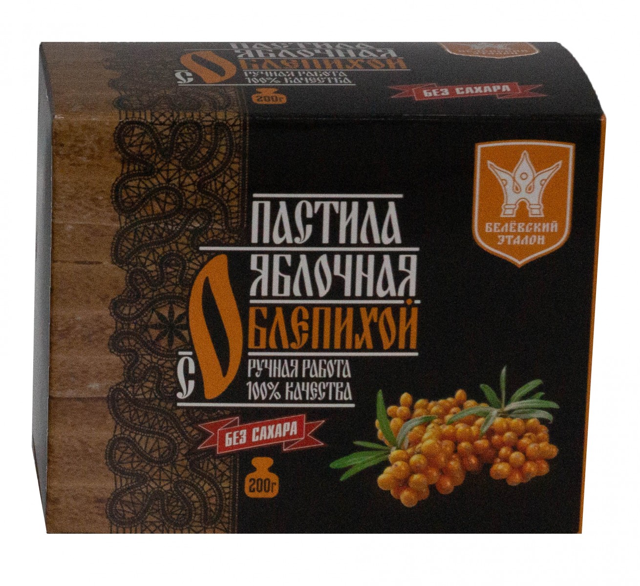 Пастила яблочная с облепихой без сахара 200гр.